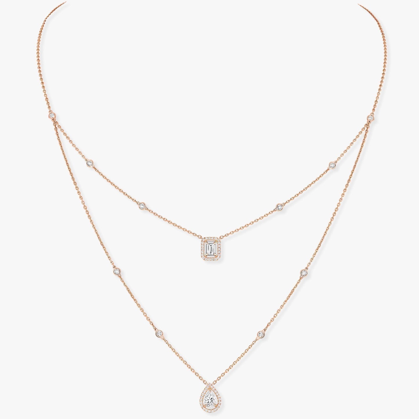 [ Moco ]MY TWIN 2 ROW DIAMOND NECKLACE