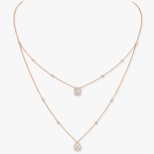 [ Moco ]MY TWIN 2 ROW DIAMOND NECKLACE