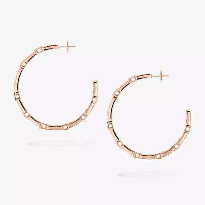 [[ Moco ]Move Link Diamond Hoop Earrings