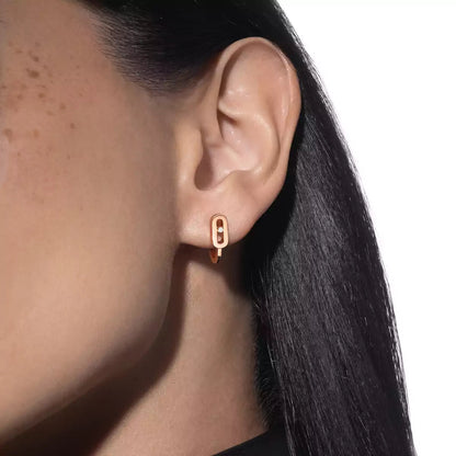 [ Moco ]Diamond Mini Hoop Earrings Move Classique