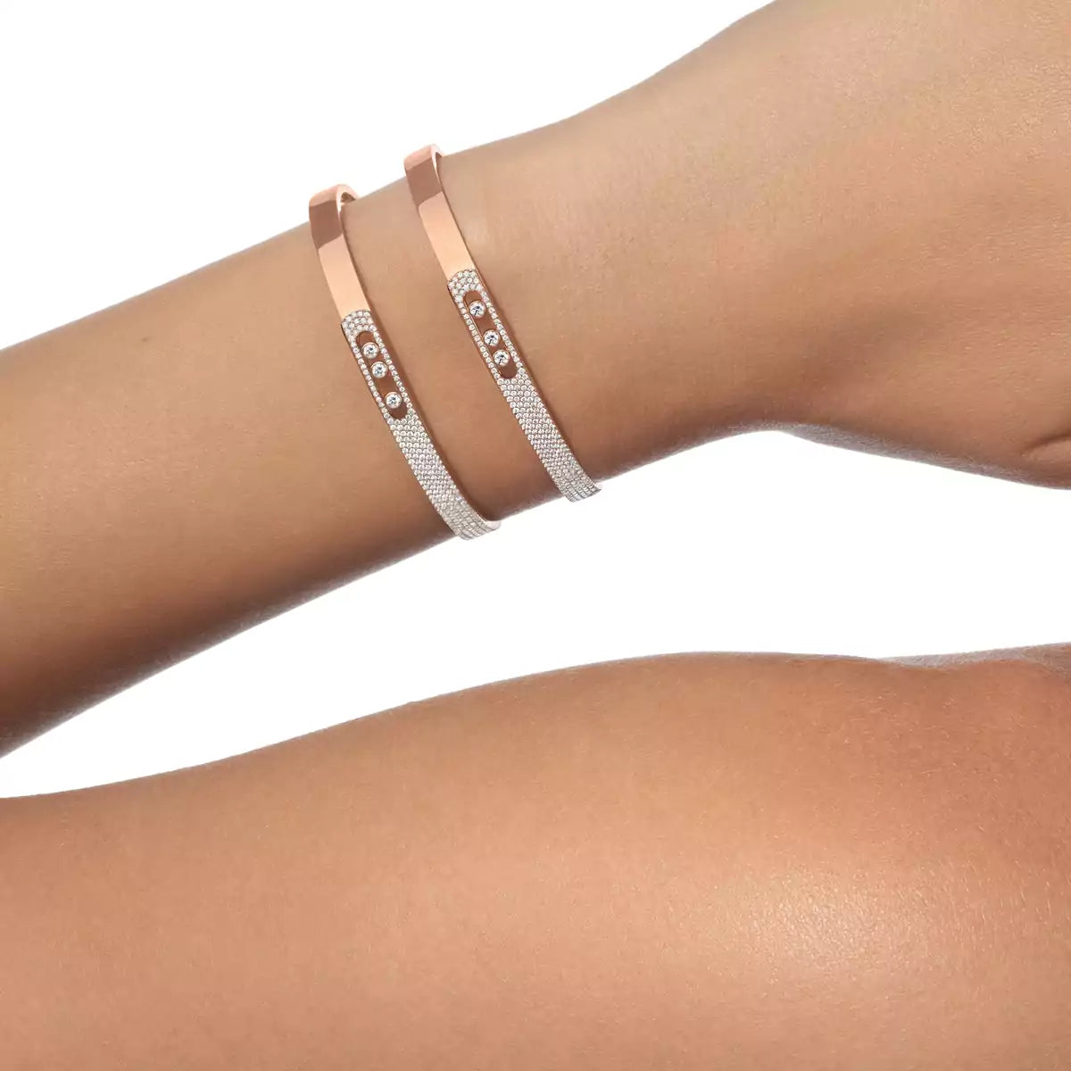 [ Moco ]Move Noa Rose Gold Pavé Diamond Bangle Bracelet
