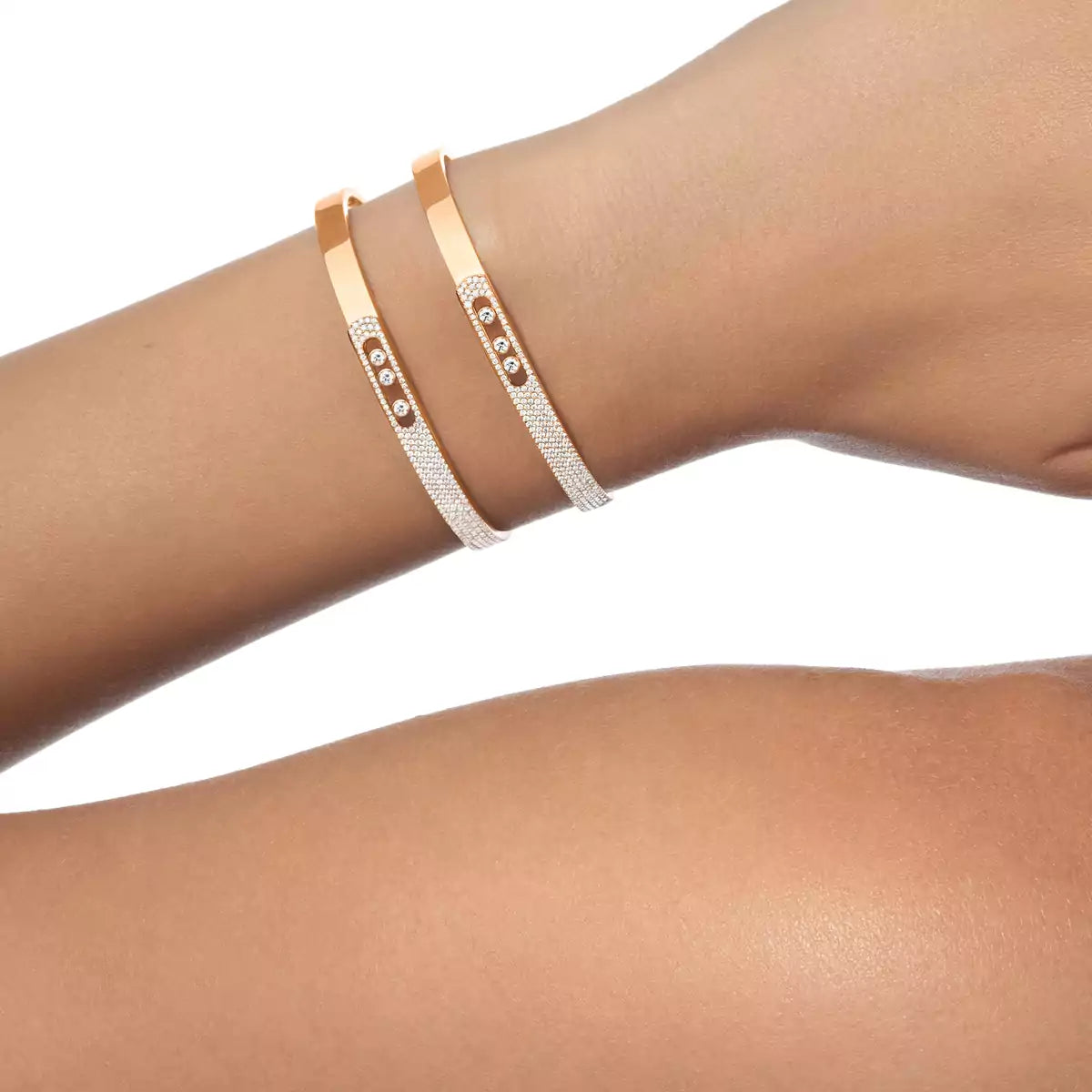 [ Moco ]Move Noa Rose Gold Pavé Diamond Bangle Bracelet