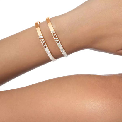 [ Moco ]Move Noa Rose Gold Pavé Diamond Bangle Bracelet
