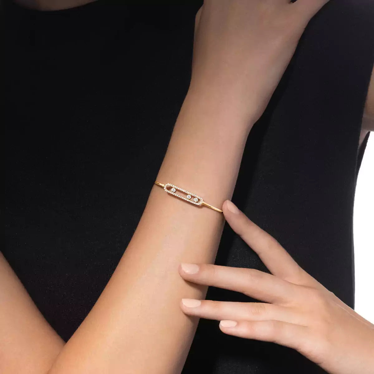 [ Moco ]Move Pavé Diamond Bangle Bracelet M