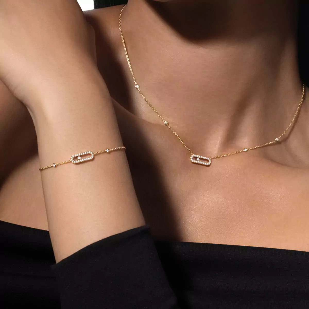 [ Moco ]Diamond Necklace Move Uno