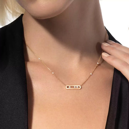 [ Moco ] Baby Move Gold Diamond Necklace