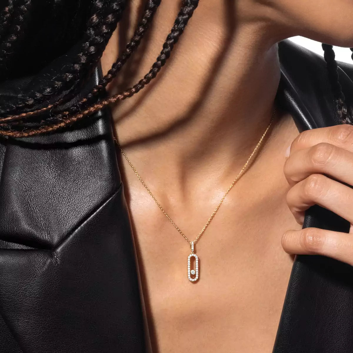 [ Moco ]Move Uno Diamond Necklace in Rose Gold