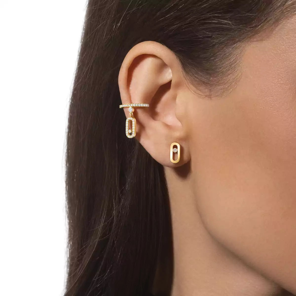 [ Moco ]Move Uno Diamond Stud Earrings