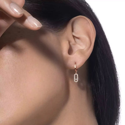 [ Moco ]Move Uno Single Diamond Hoop Earring