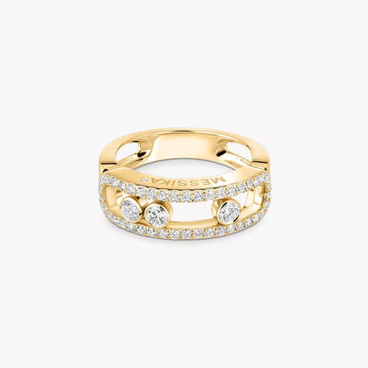 [ Moco ] Move Gold Diamond Pave_ Ring