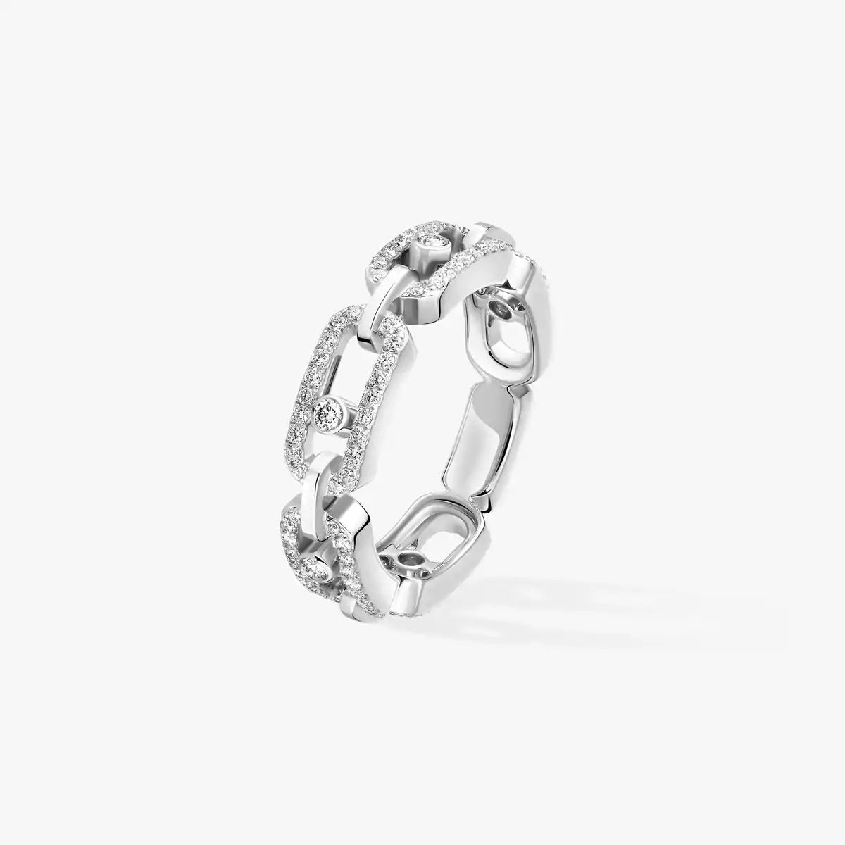 [ Moco ]Move Link Pave_-Set Diamond Ring in Gold