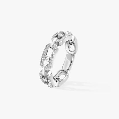 [ Moco ]Move Link Pave_-Set Diamond Ring in Gold