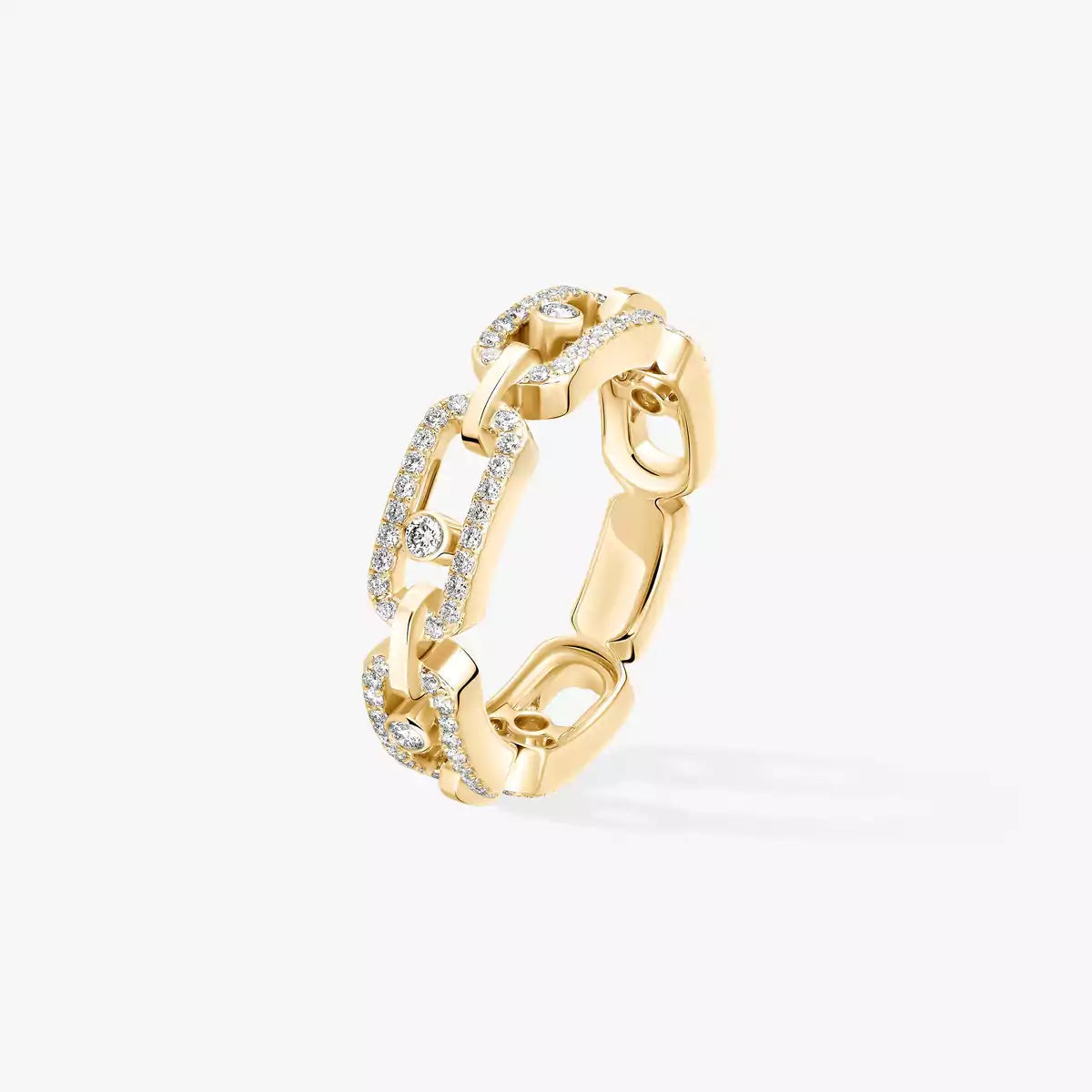 [ Moco ]Move Link Pave_-Set Diamond Ring in Gold