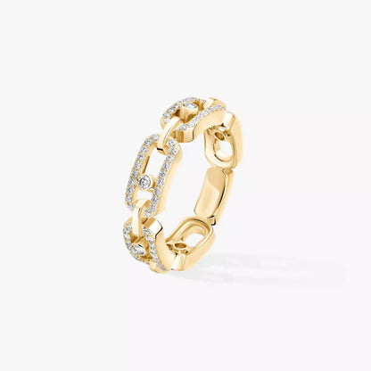 [ Moco ]Move Link Pave_-Set Diamond Ring in Gold
