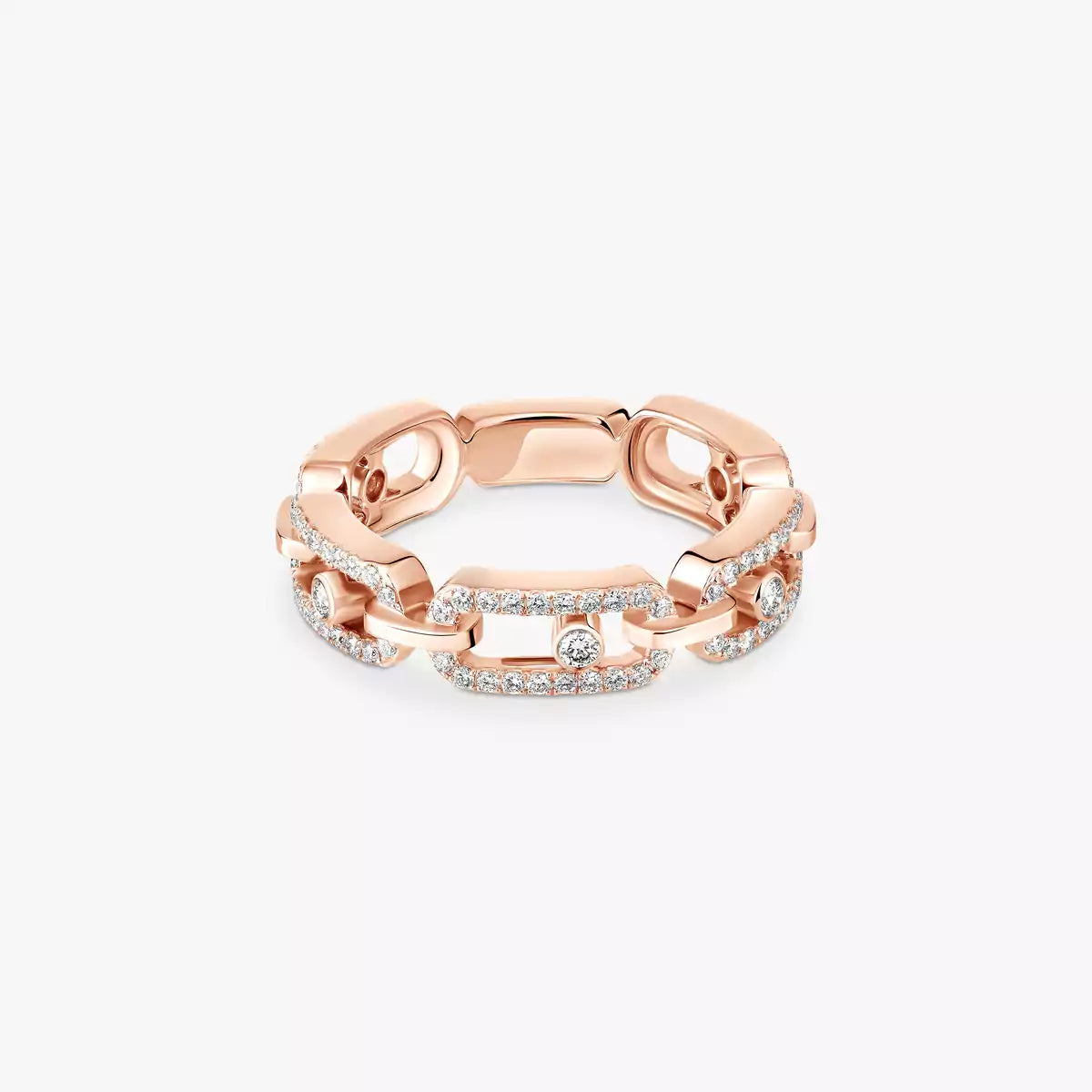 [ Moco ]Move Link Pave_-Set Diamond Ring in Gold