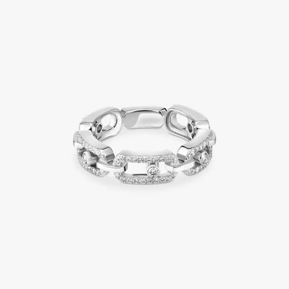 [ Moco ]Move Link Pave_-Set Diamond Ring in Gold