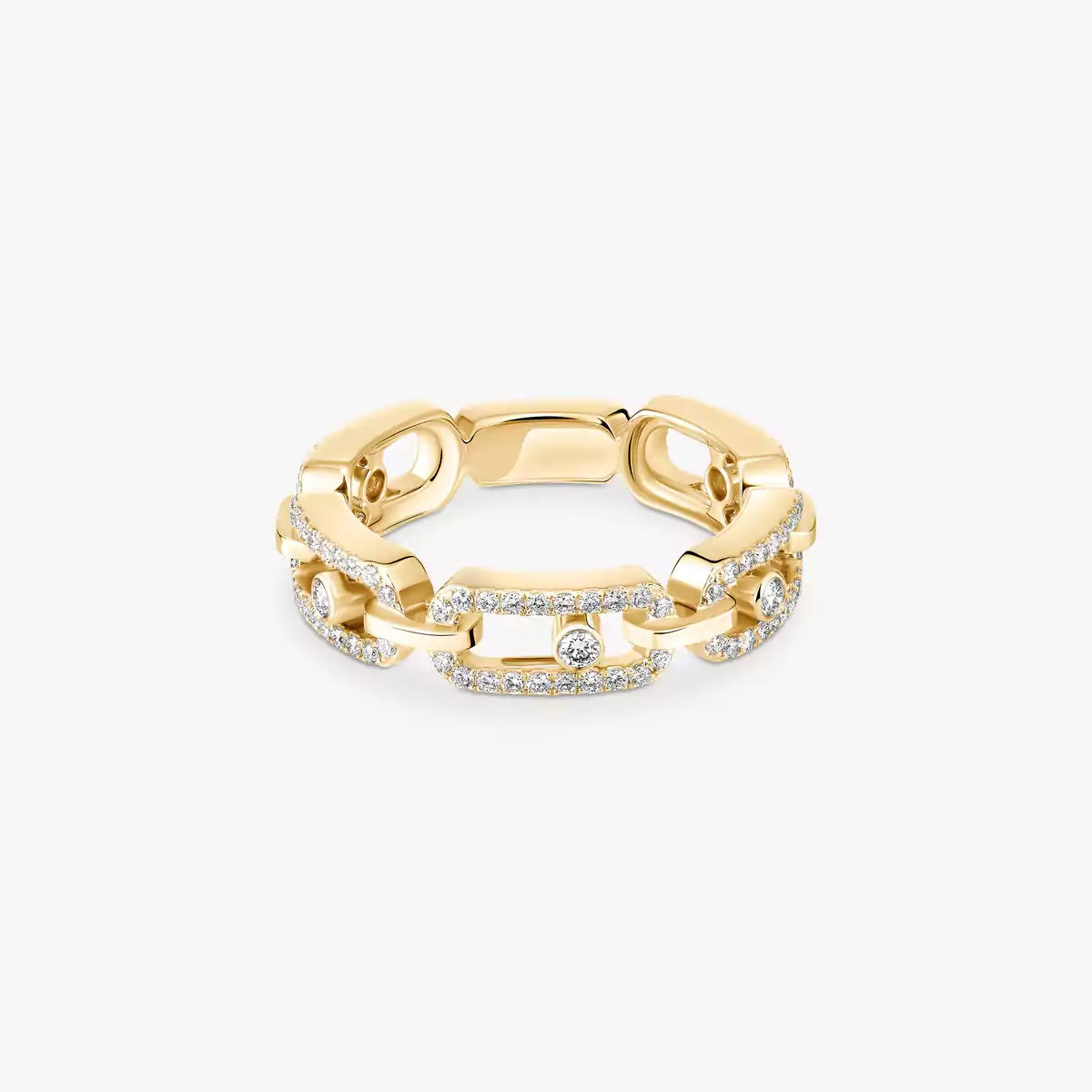 [ Moco ]Move Link Pave_-Set Diamond Ring in Gold
