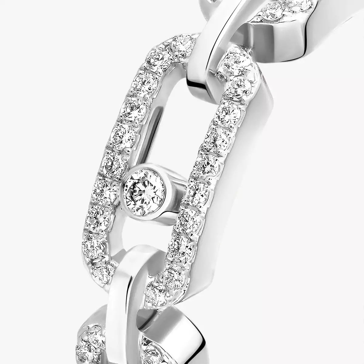[ Moco ]Move Link Pave_-Set Diamond Ring in Gold