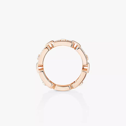 [ Moco ]Move Link Pave_-Set Diamond Ring in Gold