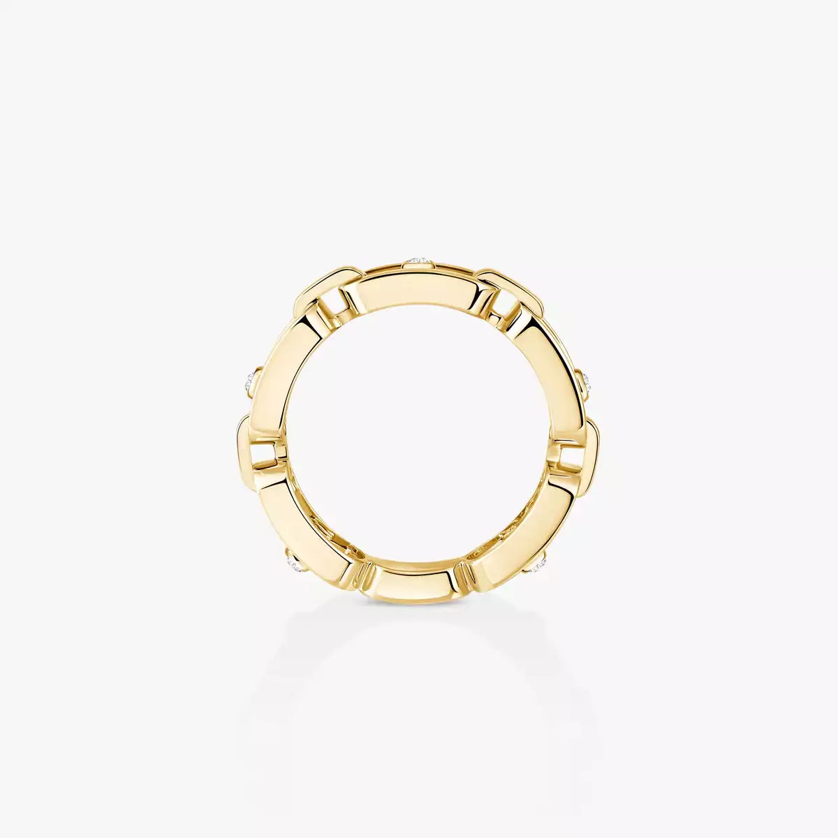 [ Moco ]Move Link Pave_-Set Diamond Ring in Gold