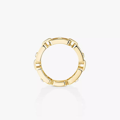 [ Moco ]Move Link Pave_-Set Diamond Ring in Gold