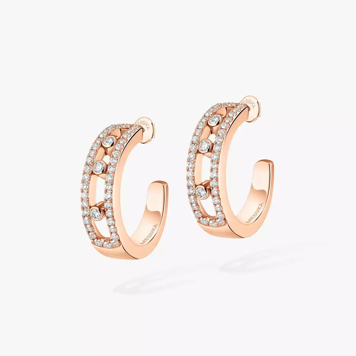 [ Moco ]Diamond Pave_ Hoop Earrings Move