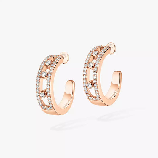 [ Moco ]Diamond Pave_ Hoop Earrings Move