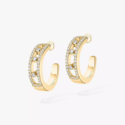 [ Moco ]Diamond Pave_ Hoop Earrings Move