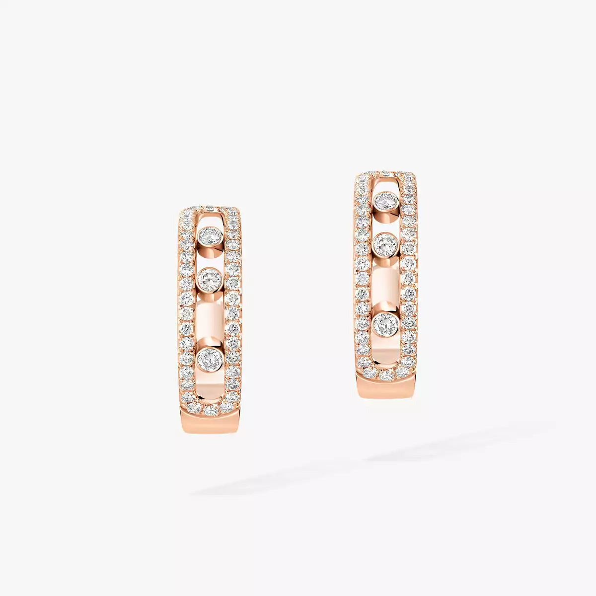 [ Moco ]Diamond Pave_ Hoop Earrings Move