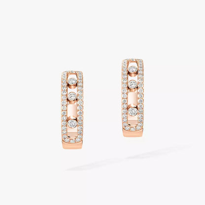 [ Moco ]Diamond Pave_ Hoop Earrings Move