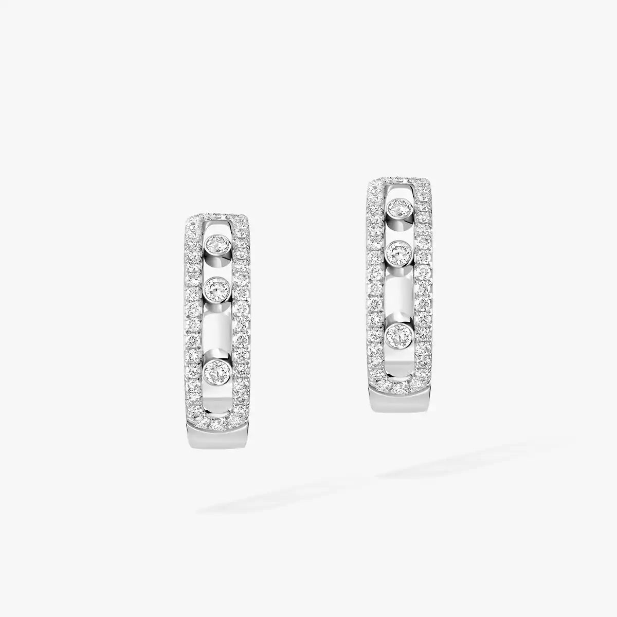 [ Moco ]Diamond Pave_ Hoop Earrings Move