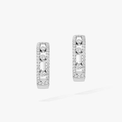 [ Moco ]Diamond Pave_ Hoop Earrings Move