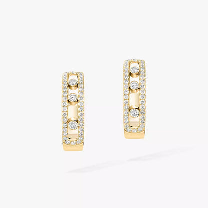 [ Moco ]Diamond Pave_ Hoop Earrings Move