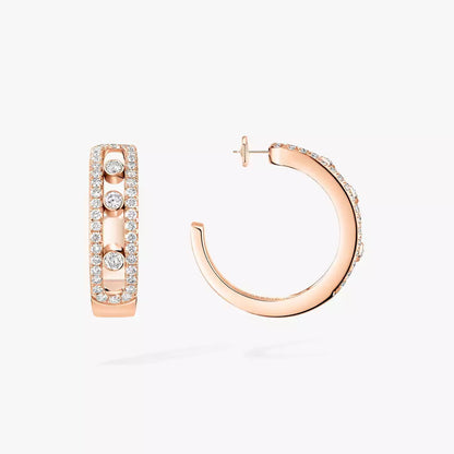 [ Moco ]Diamond Pave_ Hoop Earrings Move