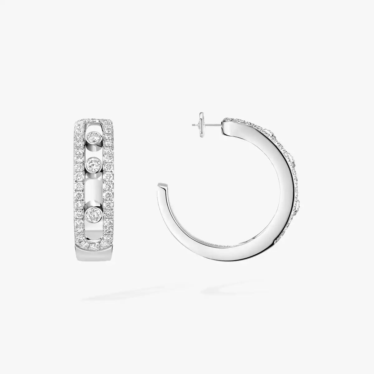 [ Moco ]Diamond Pave_ Hoop Earrings Move