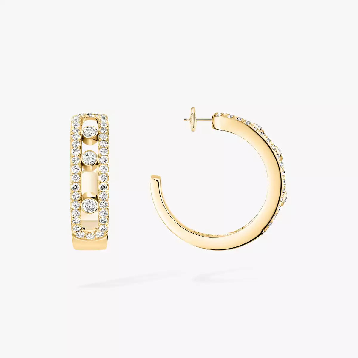 [ Moco ]Diamond Pave_ Hoop Earrings Move