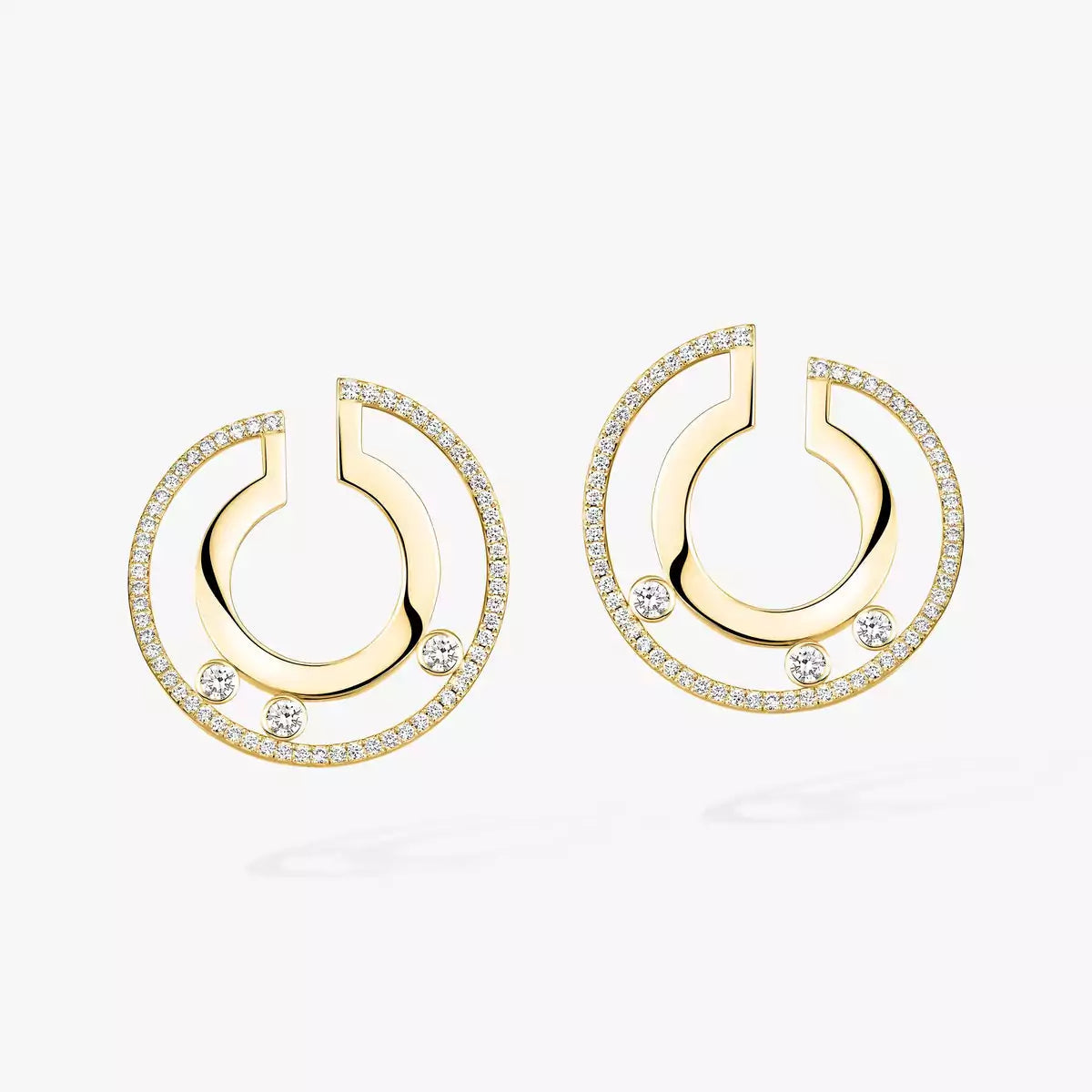 [ Moco ]Move Romane Small Diamond Hoop Earrings