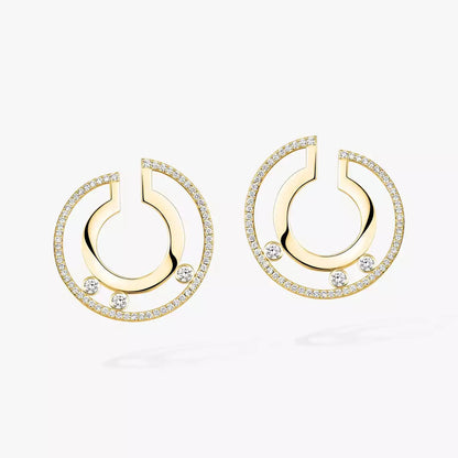 [ Moco ]Move Romane Small Diamond Hoop Earrings