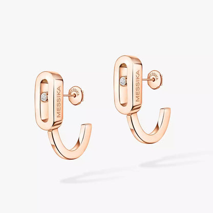 [ Moco ]Diamond Mini Hoop Earrings Move Classique