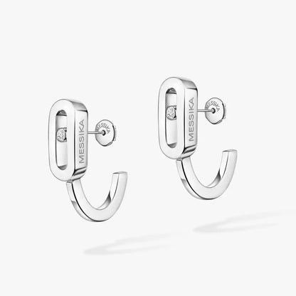 [ Moco ]Diamond Mini Hoop Earrings Move Classique