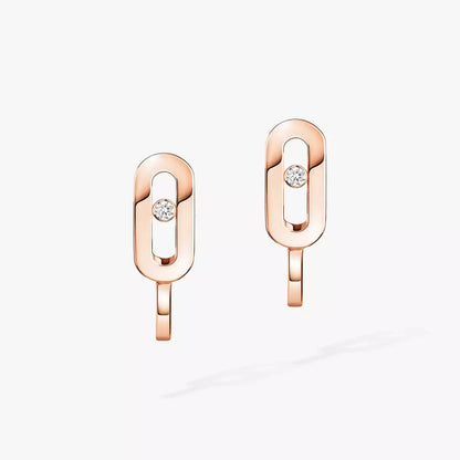 [ Moco ]Diamond Mini Hoop Earrings Move Classique
