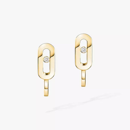 [ Moco ]Diamond Mini Hoop Earrings Move Classique