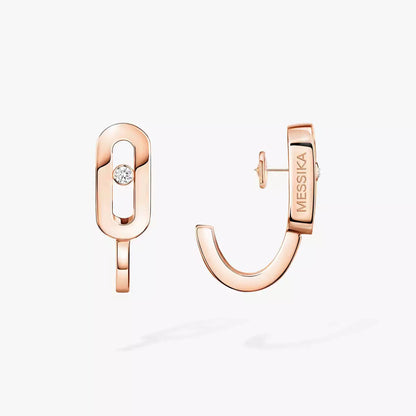 [ Moco ]Diamond Mini Hoop Earrings Move Classique