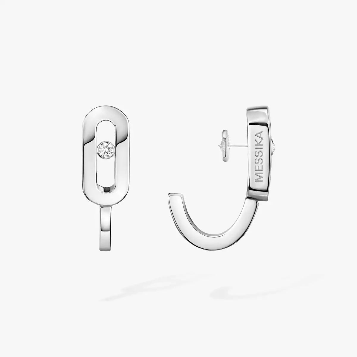 [ Moco ]Diamond Mini Hoop Earrings Move Classique