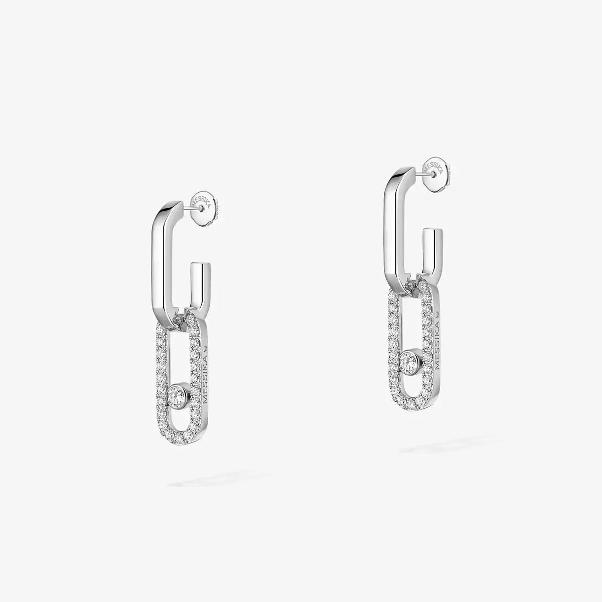 [ Moco ]Move Link Diamond Earrings