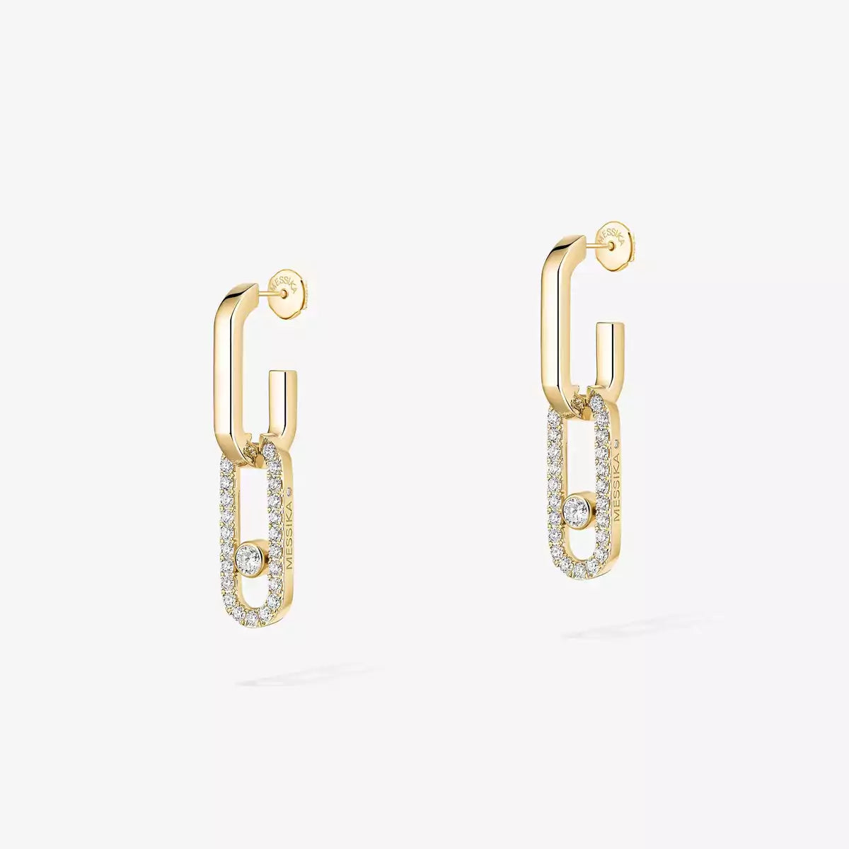 [ Moco ]Move Link Diamond Earrings