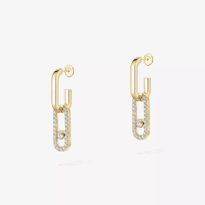 [ Moco ]Move Link Diamond Earrings
