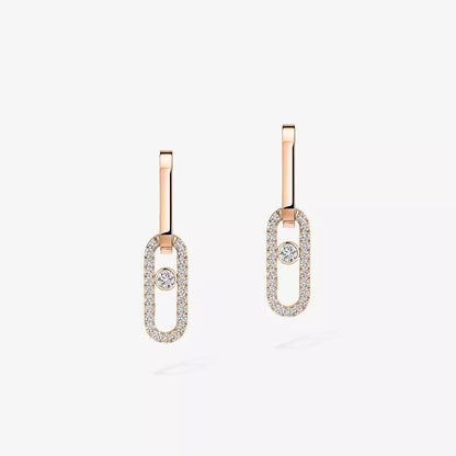 [ Moco ]Move Link Diamond Earrings