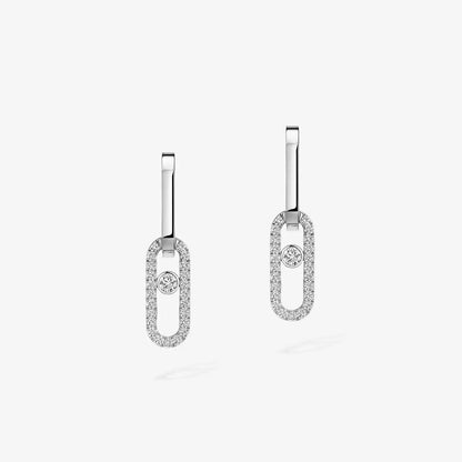 [ Moco ]Move Link Diamond Earrings