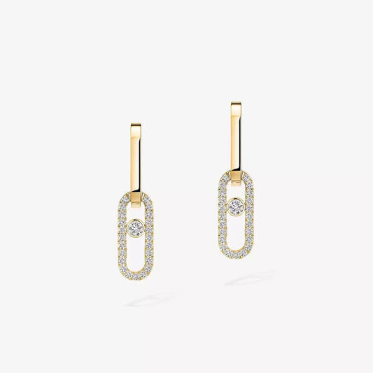 [ Moco ]Move Link Diamond Earrings